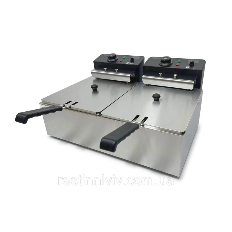 Фритюрниця подвійна електрична професійна GoodFood EF66 BLACK