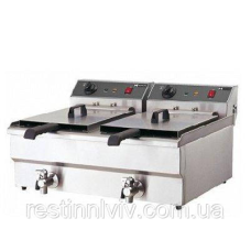 ФРИТЮРНИЦЯ HURAKAN HKN-FT1010N ПОДВІЙНА З КРАНОМ 10+10 л